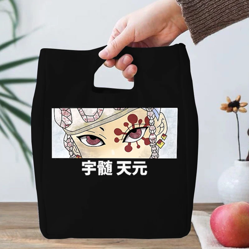 

Manga Demon Slayer New Dine Out Picnic Bag 2022 Women's Folding Portable Dine Canva Bag Anime Kimetsu No Yaiba Food Storage Bag