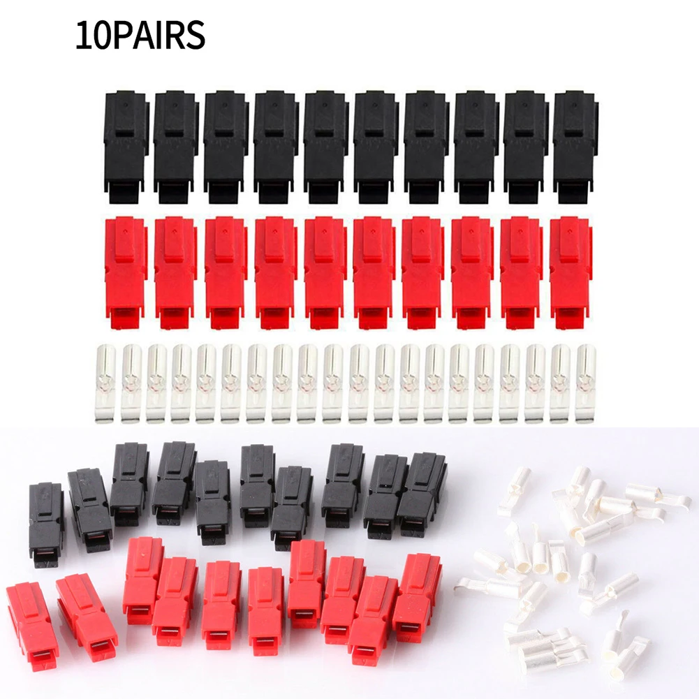 

10 Pairs Red&Black Shell 30A 600V For Anderson Plug Marine Power Connector 12-16AWG Wire Photovoltaic Systems Electric Forklift