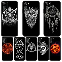 pentagram 666 demon satan phone case for xiaomi redmi 11 lite pro ultra 10 9 8 mix 4 fold 10t black cover silicone back prett