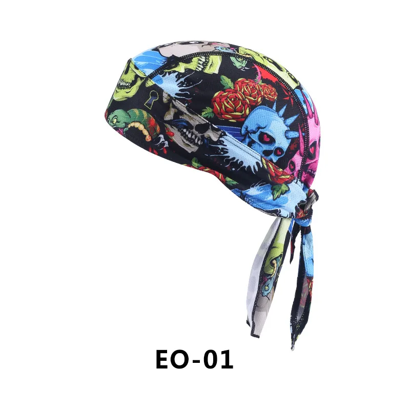 

GHOST RACING Motorcycle Riding Bandana Helmet Liner Cap Multifunctional Outdoor Head Cover Sweat-absorbing Pirate Hat