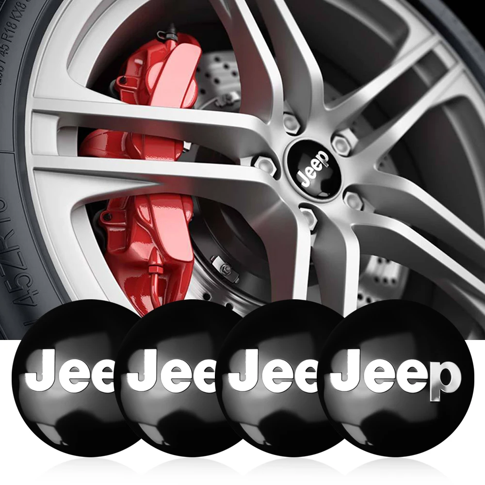 

4pcs 56mm Car Wheel Center Hub Caps Stickers Auto Dekoration Accessories For Jeep Renegade Compass Grand Cherokee Wrangler jk