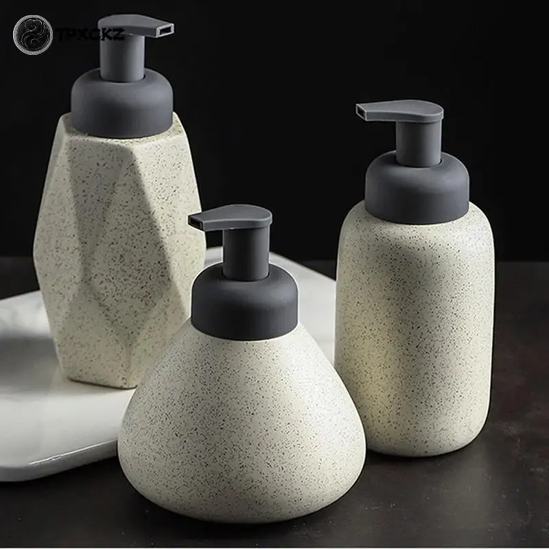 

Ceramic Liquid Foam Soap Dispenser Portable Shampoo Conditioner Body Wash Lotion Hand Sanitizer Pump Bottle Bathroom Accessories