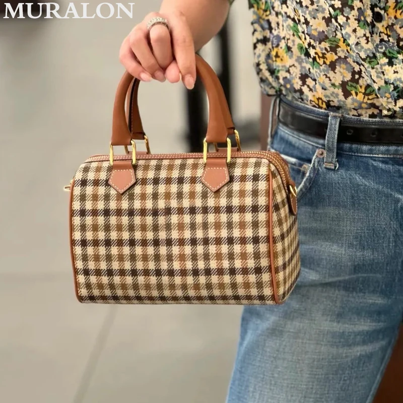 Клетчатая клетчатая сумка-подушка дизайнерская модная классика 2024 новая женская