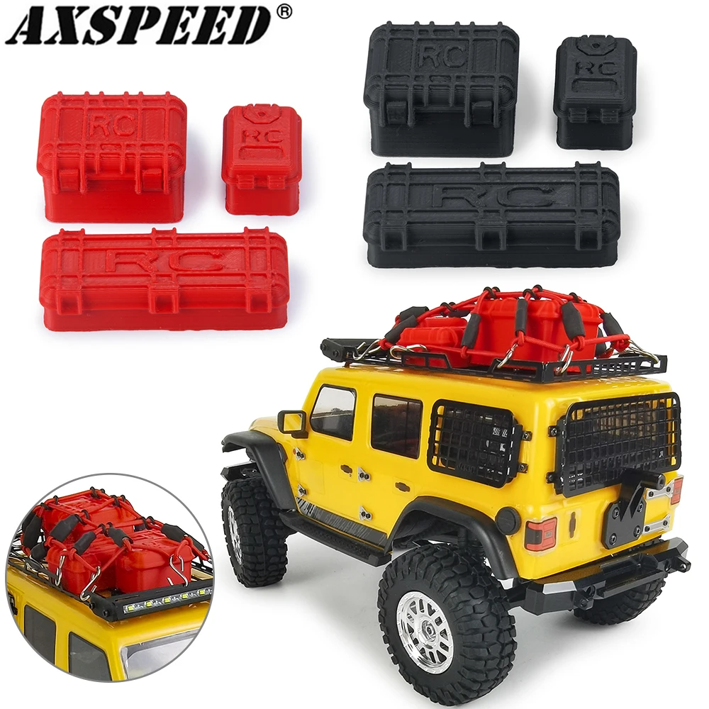 

AXSPEED 3PCS RC Car Simulated Decoration Box Tool Accessories for Axial SCX24 90081 00001 002 005 006 Gladiator 1/24 RC Crawler