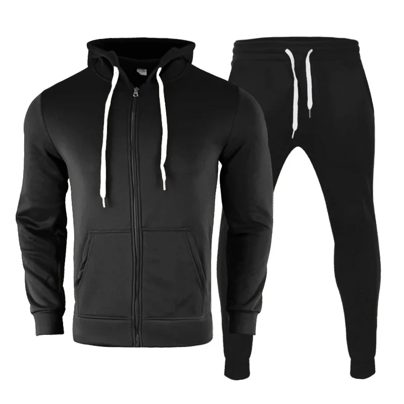 Autumn Winter Men's Brand Printed Tracksuit Suit Man Zipper Hoodie+Pants 2 Piece Set Casual Gym Fitness Jogging Sportswear M-4XL