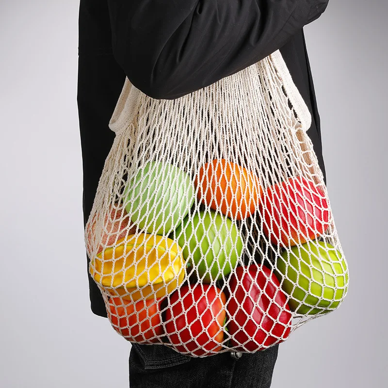 

Pure Cotton Shopping Bags Multi-purpose Cotton String Bag Large Capacity Storage Bags Kitchen Vegetable Storage Bag