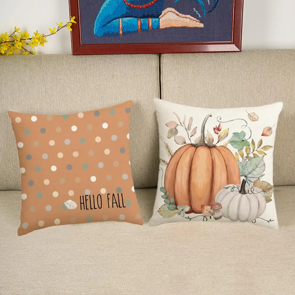 

Pillow Case for Home Decor Autumn Harvest Home Decor Cozy Pumpkin Pillow Covers for Thanksgiving Sofa Couch Decoration Set of 4