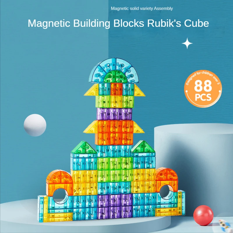 

43/100Pcs Montessori Educational Toys Magnetic Building Children's Intelligence Block Luban Cube Assembled Interest Toys Magnet