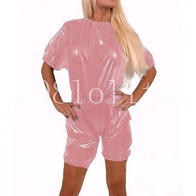 Новинка 100% повседневные розовые брюки из латексной резины Gummi модные для косплея