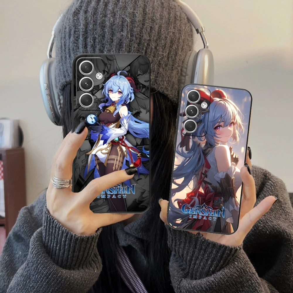 Чехол Genshin Impact Ganyu мобильный телефон для Samsung Galaxy S24 S23 S22 S21 S20 S10 S9 Plus FE Ultra Lite черный
