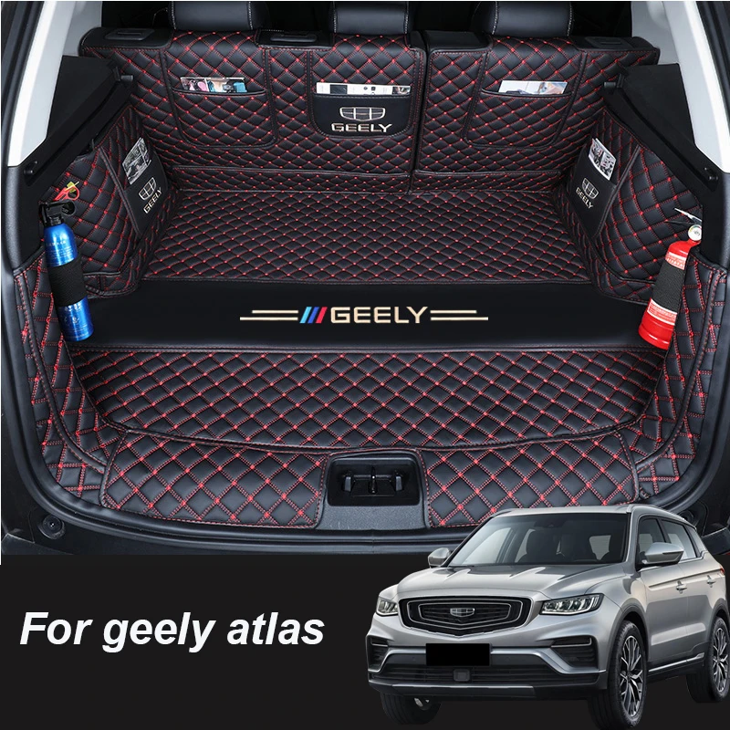 

Leather Car Trunk Mats For geely atlas 2020 2021 Anti-Dirty Protector Tray Cargo Liner Accessories Styling