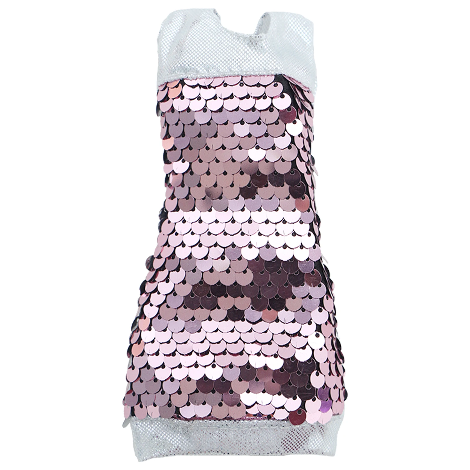 Мини-платье для куклы ручной работы модное розовое вечернее платье с блестками