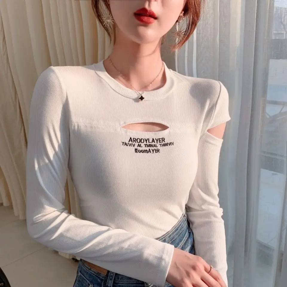

Top for Women Sexy Slim Clothing Cotton 2023 Black Plain Tshirt White Woman T-shirt Crop Coquett Aesthetic Korean Fashion O Tee
