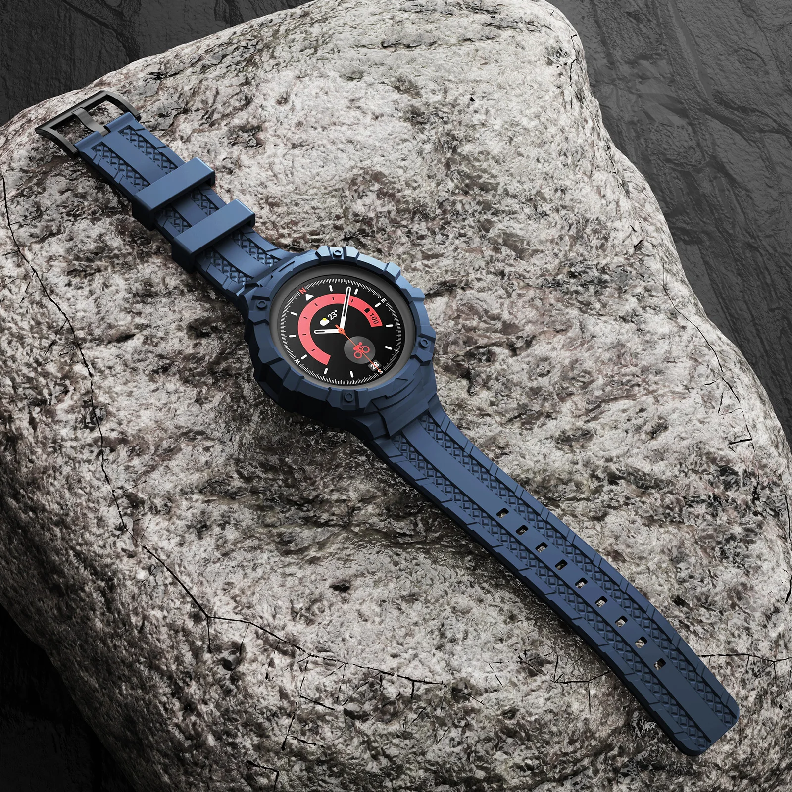 ANBEST 45mm 46mm Conjoined Bands For Samsung Galaxy Watch 5 Pro Watch4 Silicone Sport Correa Bracelet Replacement Wristband