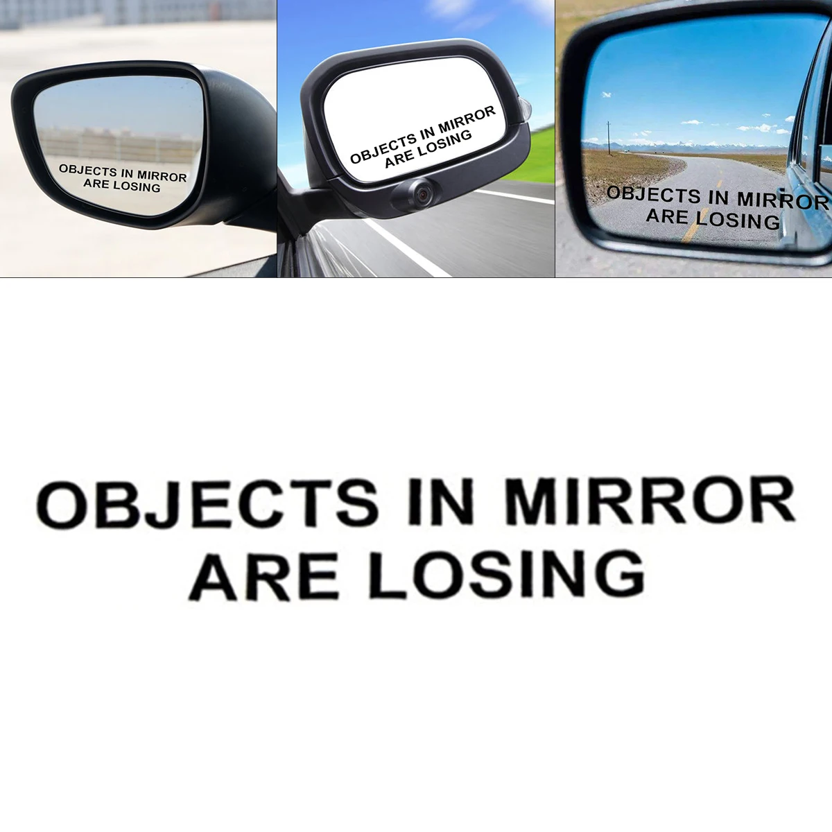 

1 Pair 1.5 x 10CM Car Rearview Mirror Sticker Reflective Creation Sentence Pattern Waterproof Car Stickers and Decal