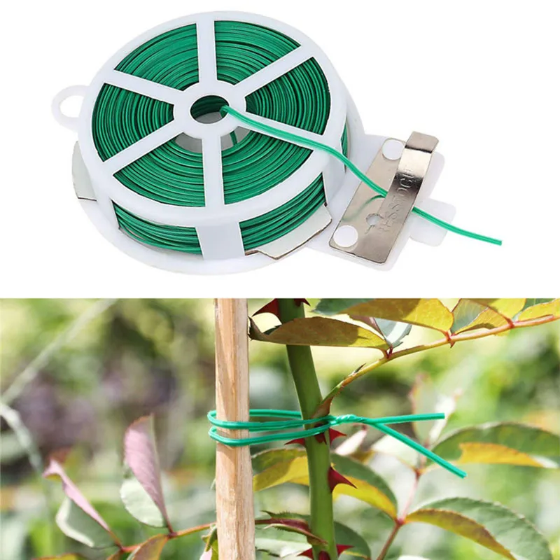 

2pcs Garden Tie With Protection Bag Plastic Wire Binding Line Climbing Plants Cable Flower Cucumber Grape Rattan Holder