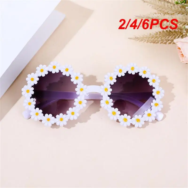 2/4/6PCS Glasses Fashion Colored Glasses Lightweight And Portable Flowers Children's Supplies Sunglasses Sunscreen