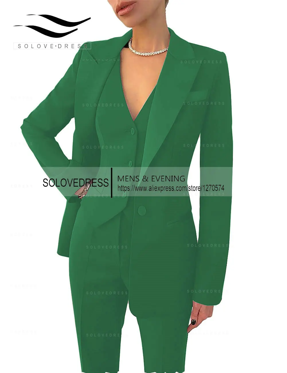 Women's Suits Formal Slim Fit 3 Piece Long Sleeved Elegant Blazer Notched Lapel Jacket and Adjustable Waist for Work Set