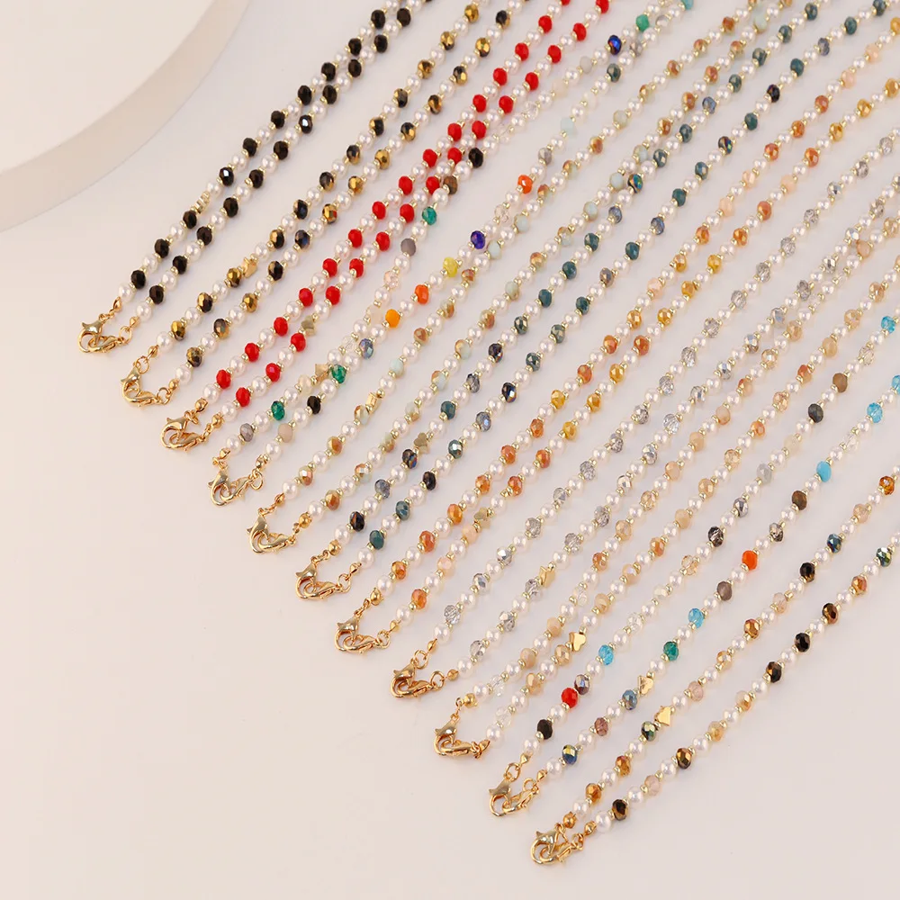 

Цепочка для очков для чтения женская, Очаровательная цепочка для очков ручной работы с жемчужинами и кристаллами, 2022