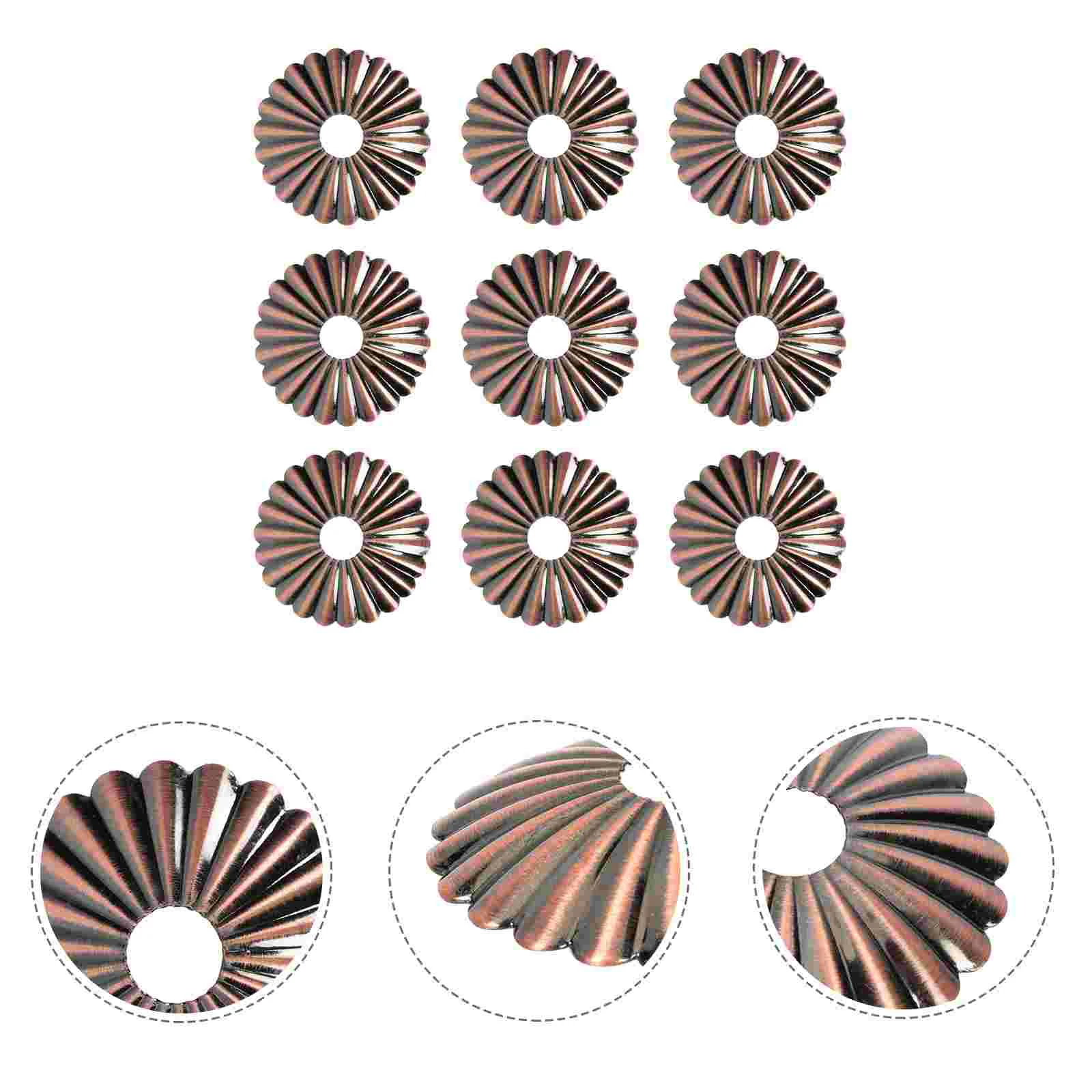 

10 Pcs Lamp Cover Vintage Desk Light Decoration Chrysanthemum Table Gasket Wrought Iron LED Case