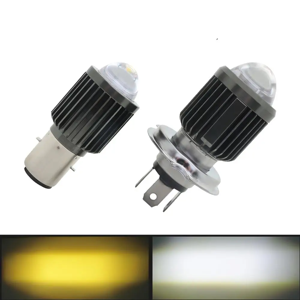 

Двухцветная мотоциклетсветильник фара, светодиодная лампа BA20D H6 H4, фонасветильник с двумя зажимами, три зажима, вспомогательная Модифициро...