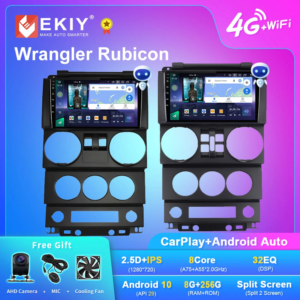 Автомагнитола EKIY Q7 на Android 10 для Wrangler Rubicon мультимедийный стерео проигрыватель