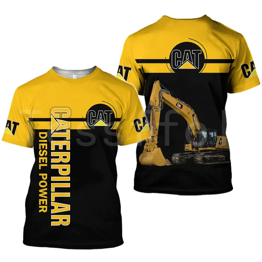 

Excavator Equipment Worker Machine Funny Fashion Harajuku 3D Printed women for men Summer T-shirts Short Sleeves Streetwear