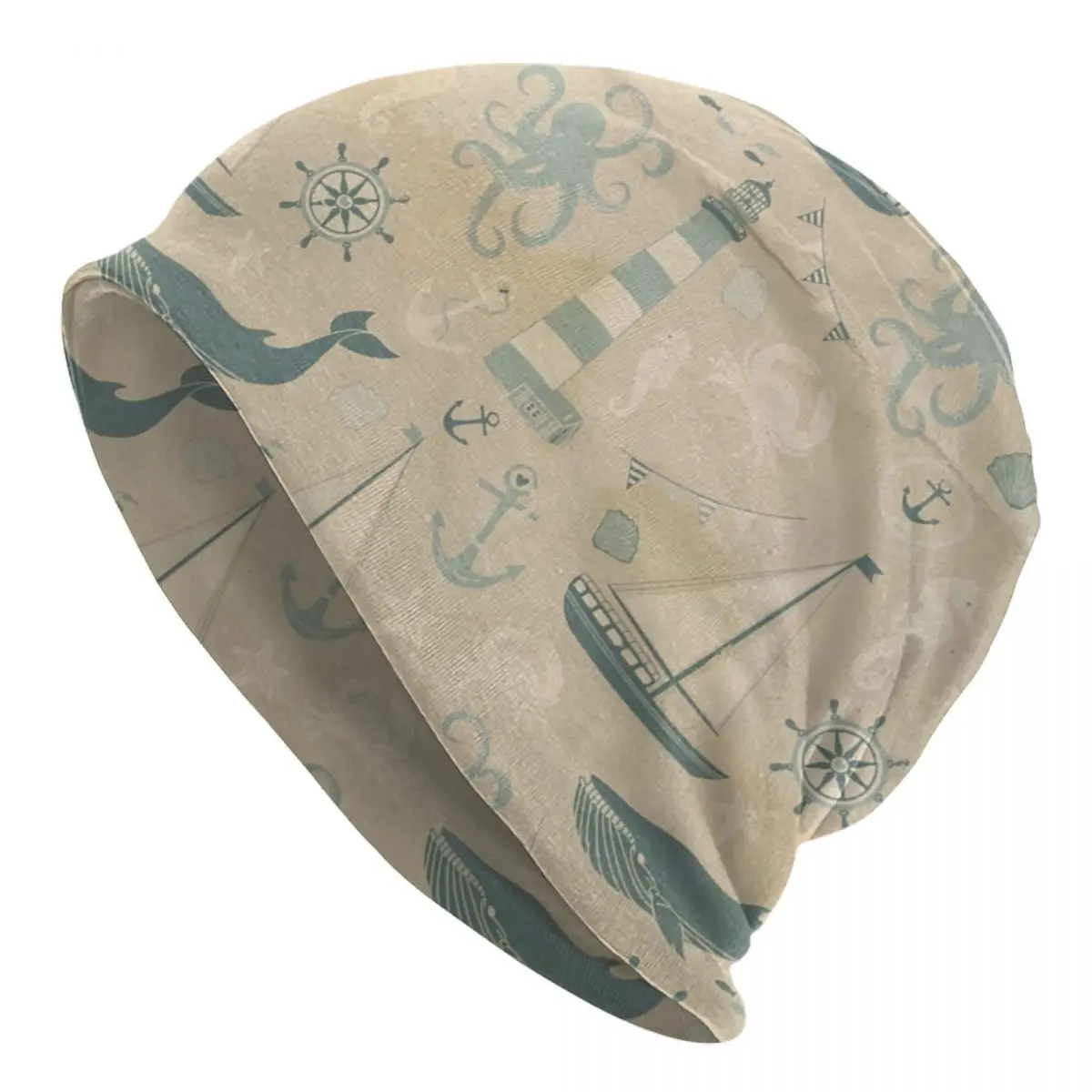 

Женская шапка с рисунком якоря, крутые шапочки для взрослых на открытом воздухе, облегающие шапки, Весенняя теплая вязаная шапка двойного назначения