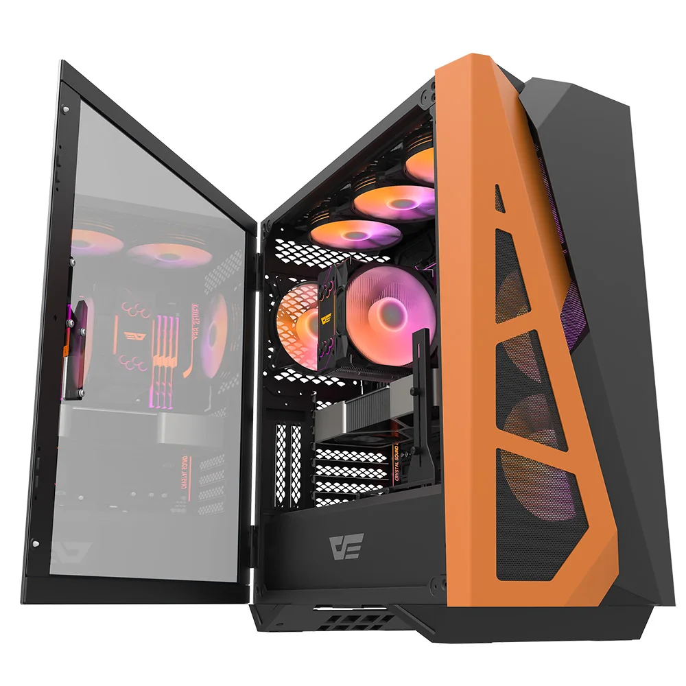 

Чехол DarkFlash ATX RGB для игрового ПК, чехол для компьютера из оргстекла с горизонтальным охлаждением, чехол для игрового компьютера, чехол для ПК
