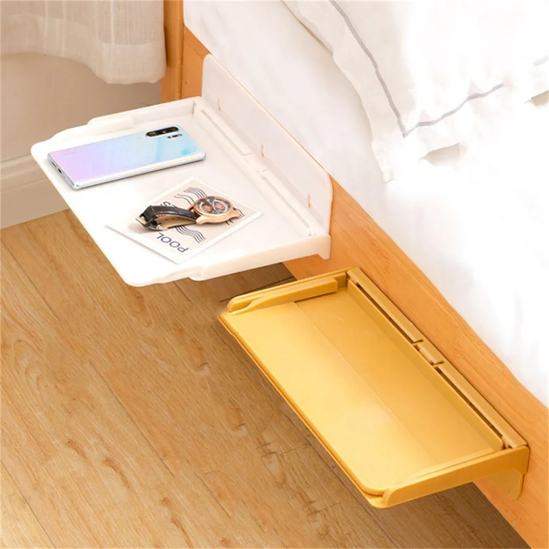 

Portable Bedside Storage Shelf Wall-mounted Bed Head Rack Retractable Foldable Hanging Shelf Kitchen Bathroom Storage Holder