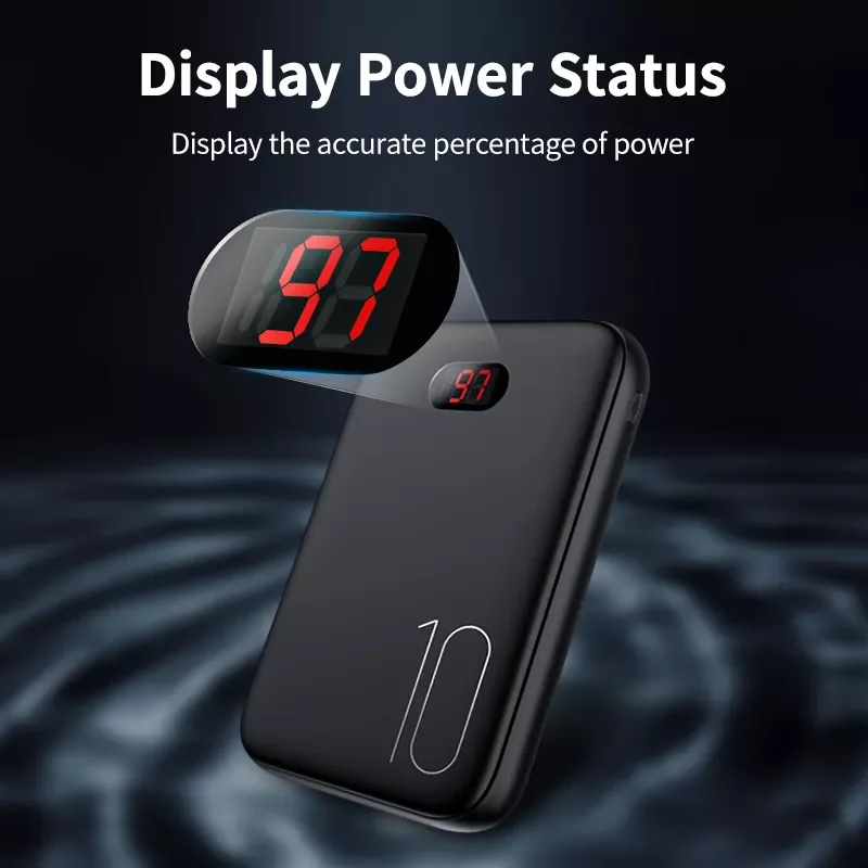 NEW2023 USAMS Mini Power Bank 10000mAh Portable Cell Phone Charger Dual USB For Xiaomi/iphone/Huawei Mobile External Battery Pow