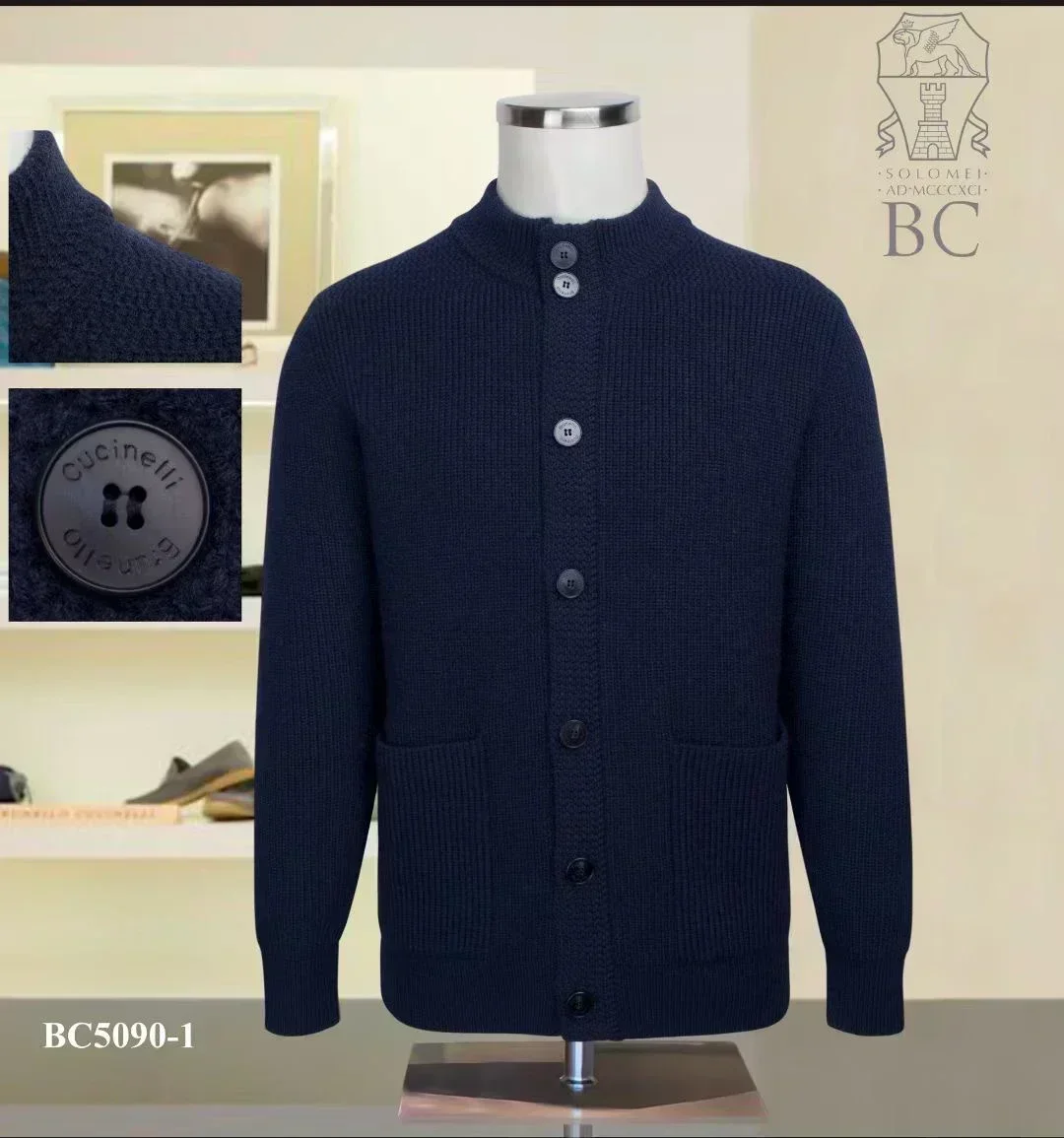 Мужской кардиган с длинным рукавом на молнии вышивкой