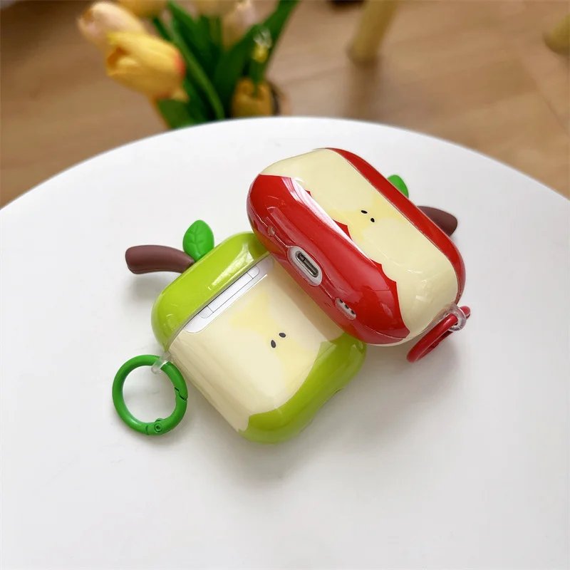 Фото Корейский чехол для наушников Ins Cute apple для Apple Airpods Pro 2 3 4, чехол с подвесками, силиконовые чехлы для зарядки наушников для Airpod 4 №5