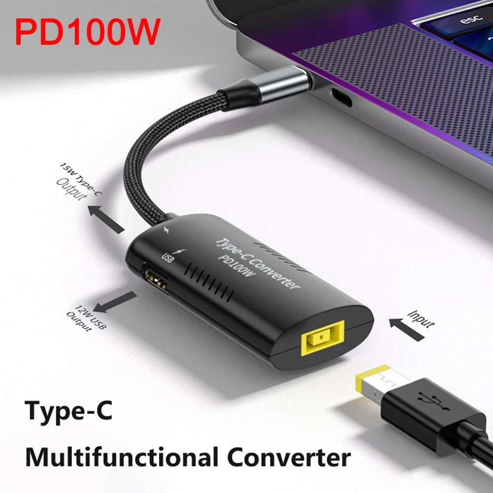 

Адаптер зарядного устройства PD 100 Вт, конвертер USB C, фоторазъем в USB Тип C, разъем зарядного устройства для ноутбука