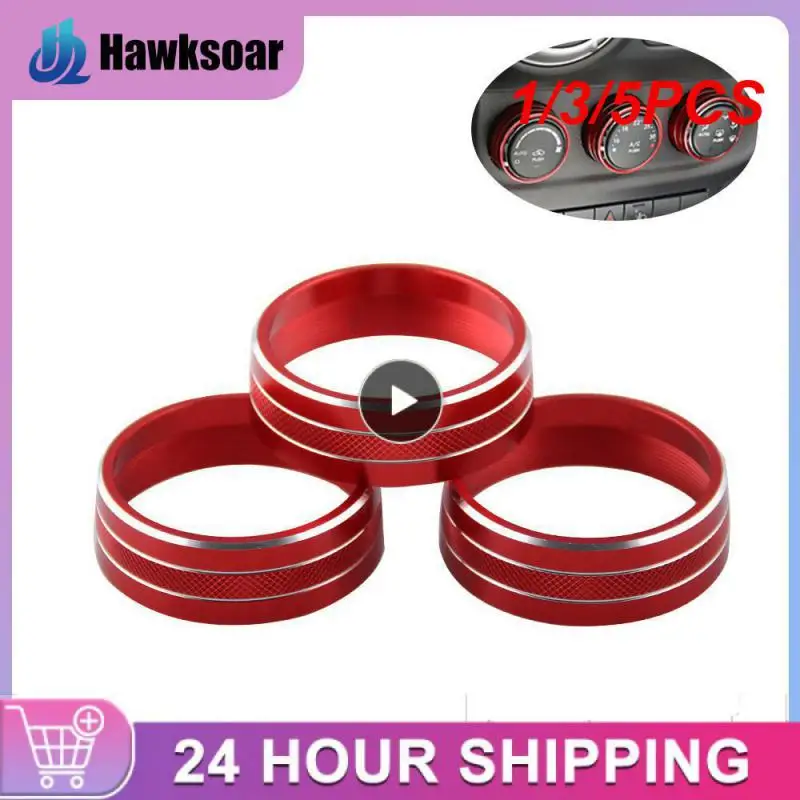 

1/3/5PCS Red Car Interior Multimedia Decoration Ring Knob Trim Cover For Infiniti Q50 2014-2019 4.3cm Multimedia Knob Decoration
