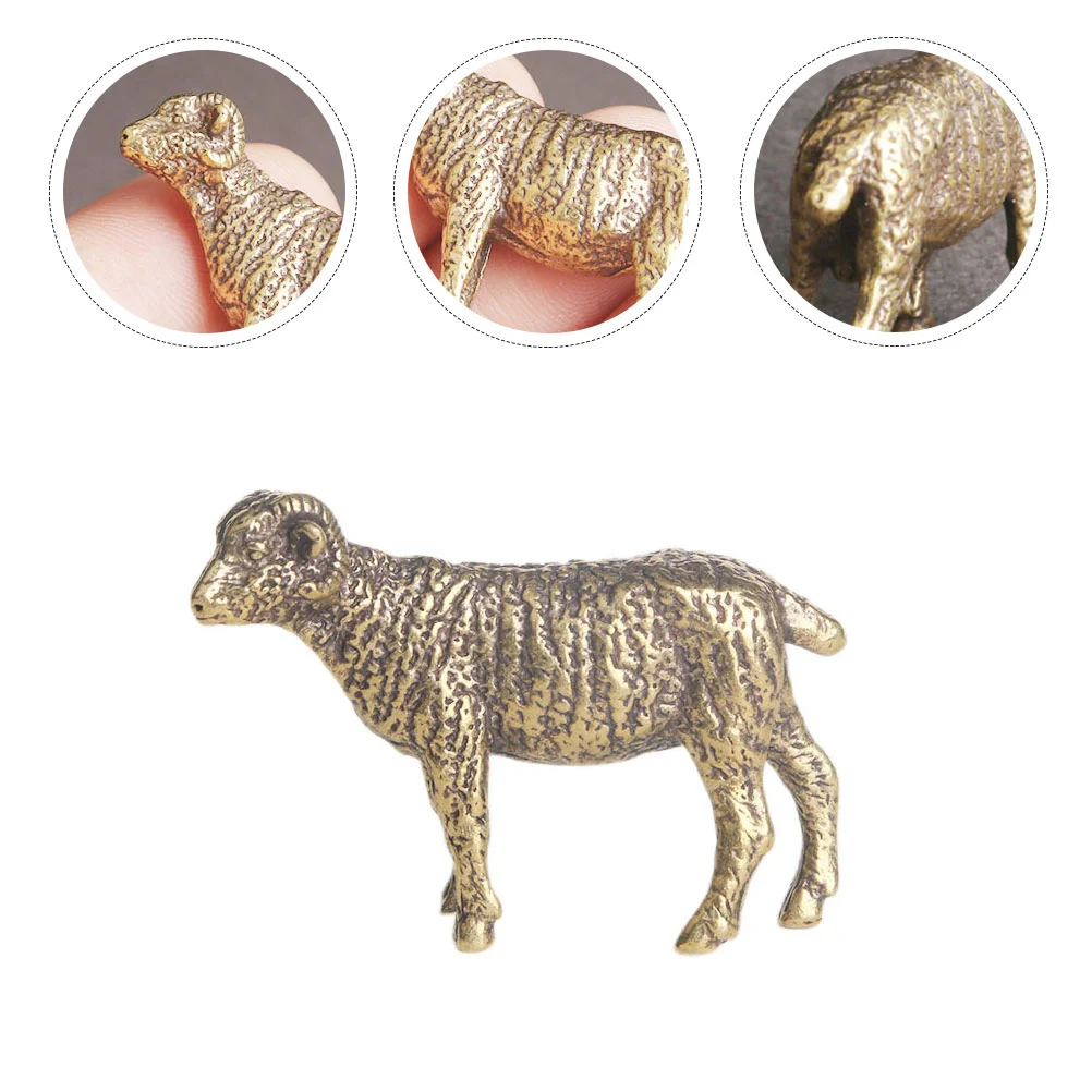 

Sheep Brass Figurinestatue Zodiac Animal Figurines Sculpture Ornament Wealth Retro Statues Decor Vintage Chinese Prosperity Luck