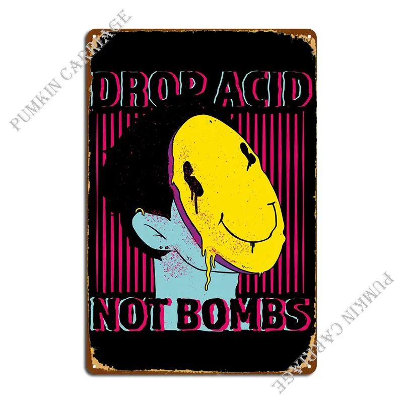 

Винтажный оловянный плакат Drop Acid Not Bomb Metal Sign пещера