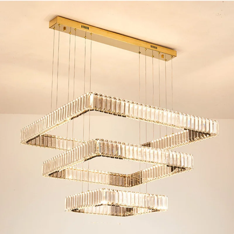 

Pendant Lights Modern Luxury Led Dimmable Living Room Lustre Crystal Hanging Lamp Bedroom Led Suspend Lamp Luminarias Fixtures