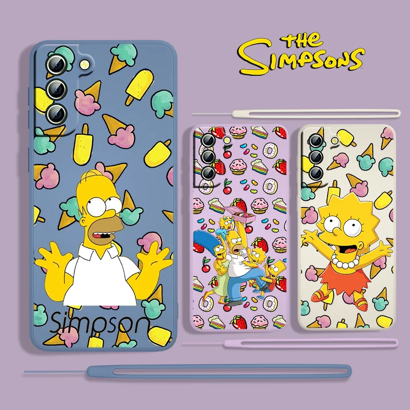 

The Simpsons Funny For Samsung Galaxy S22 S21 S20 S10 5G Note 20 10 Ultra Plus Pro FE Lite Liquid Rope Phone Case Cover Fundas