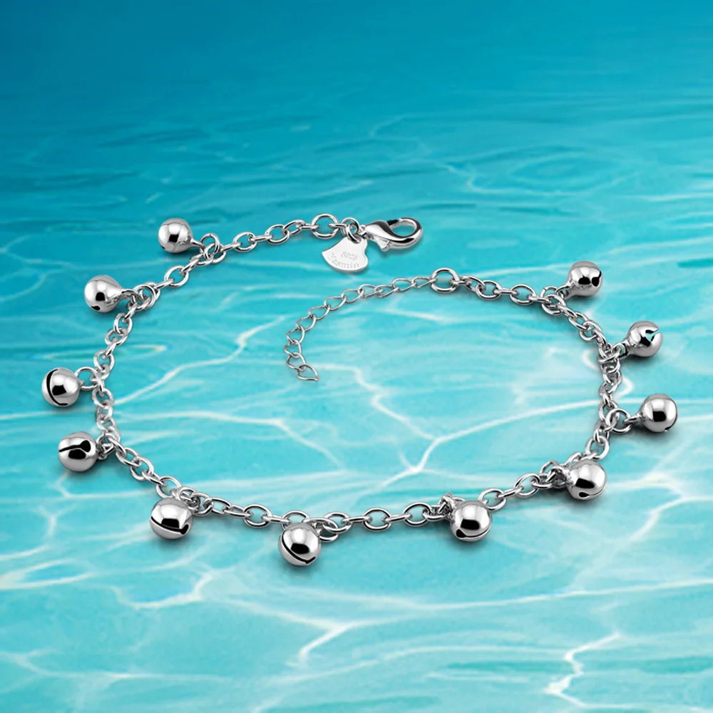 

Fashion Sweet 925 Sterling Silver Lucky Little Bell Bracelet Simple Cute Girl Anklet Fine Jewelry For Women Elegant Accessories