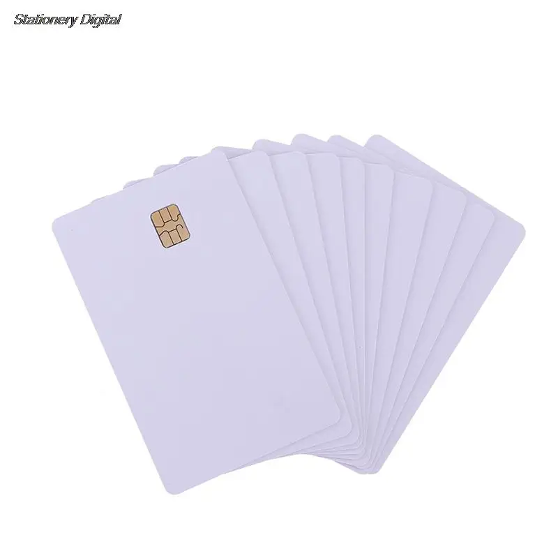 

10PCS SLE 4442 Chip With Hico Magnetic Stripe Contact IC Card 2 in 1 Blank PVC IC Cards
