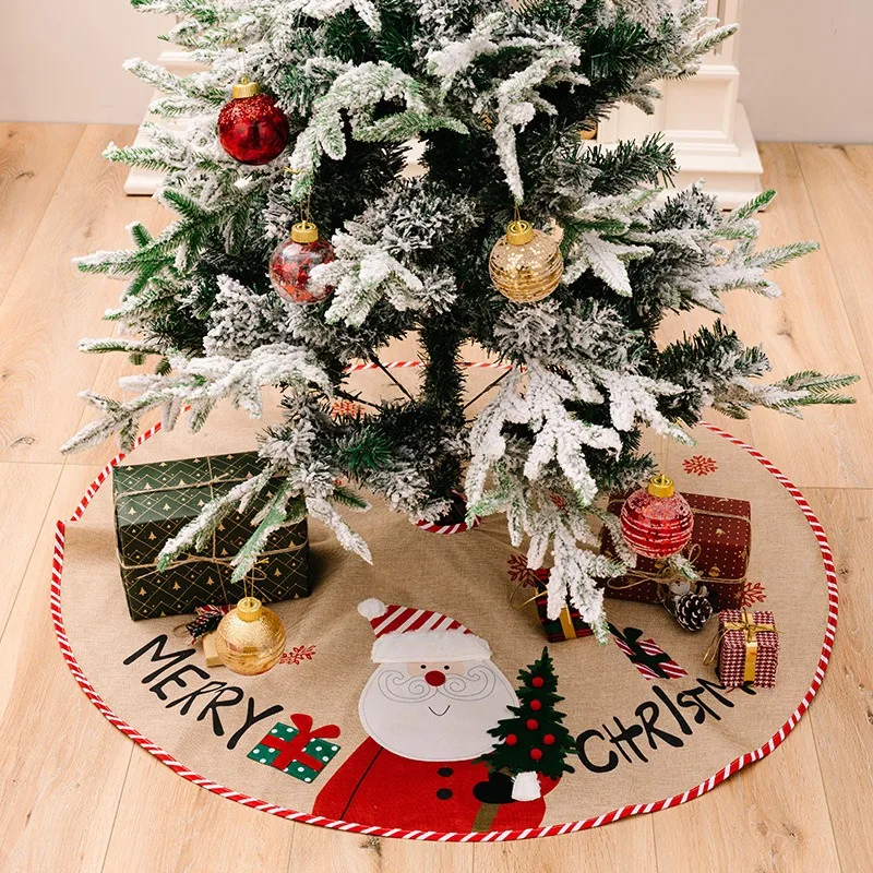 

Фланелевый ковер с юбкой в виде рождественской елки, коврик с принтом Санта-Клауса, снеговика, украшения для рождественской елки, украшение для дома на новый год
