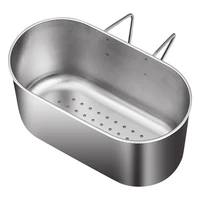 304 stainless steel kitchen sink drain basket dishwashing sink hanging garbage water filter rack filter rack