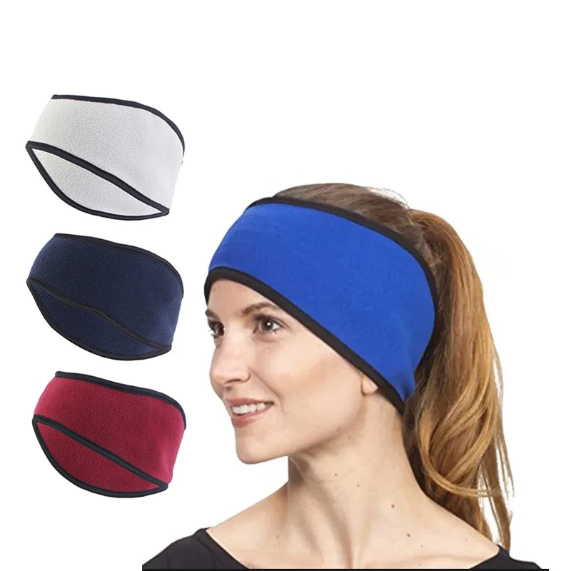 

Polar Fleece Fabric Headband Ear Muffs Warmer Band Winter Sweatband For Men & Women For Running Skiing Workout Outdoor Sports