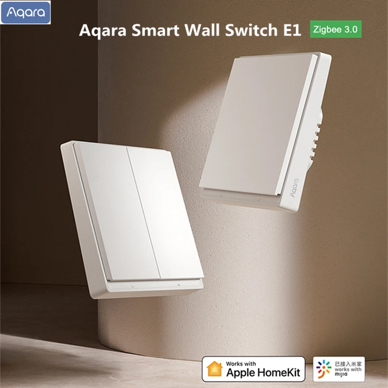 Умный настенный выключатель Aqara E1 Zigbee беспроводной света с нейтральным проводом