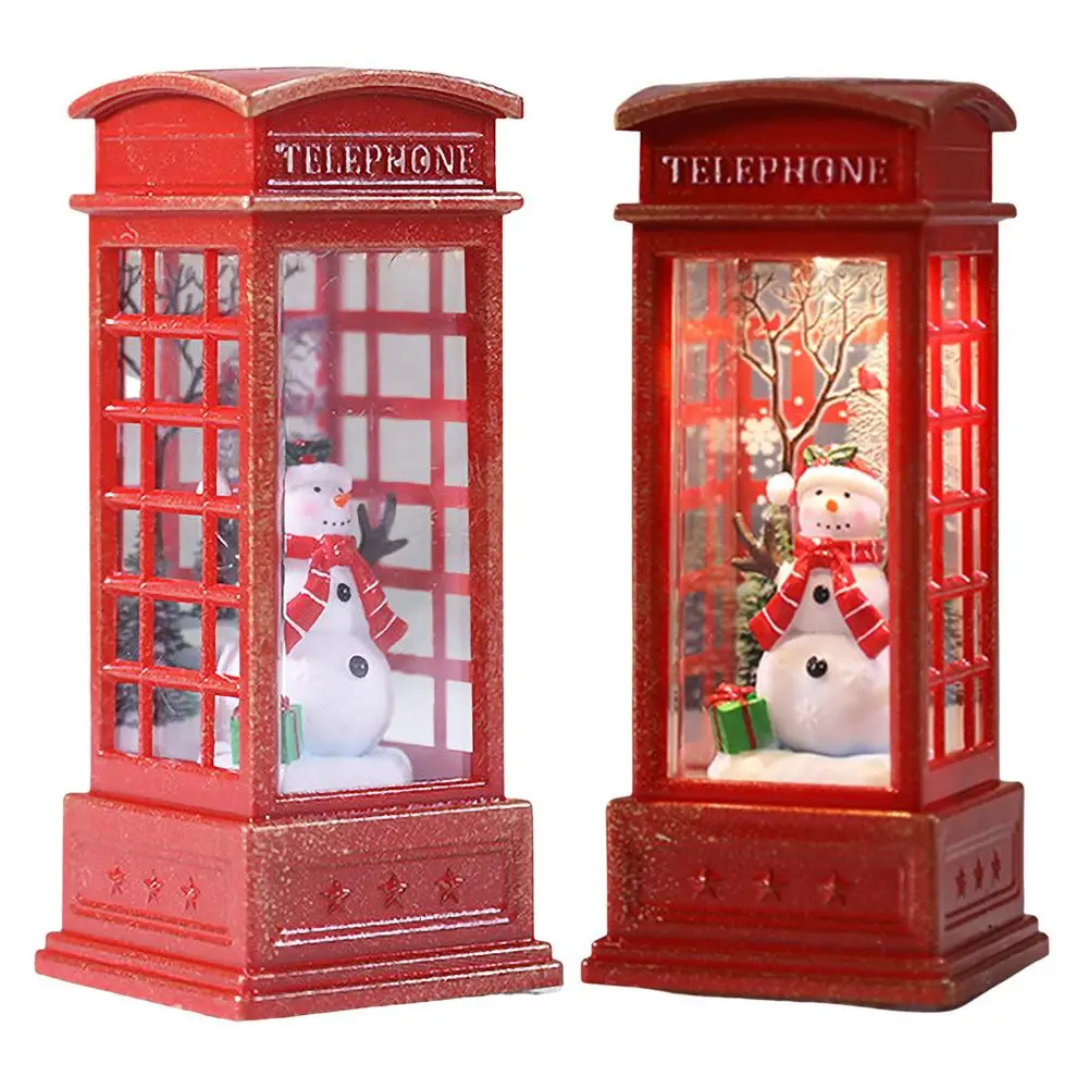 

1 шт. Рождественский светильник-фонарь, фонарь для телефонной будки, Санта-Клаус, Рождественская елка, снеговик, светодиодный светильник, Рождественское украшение