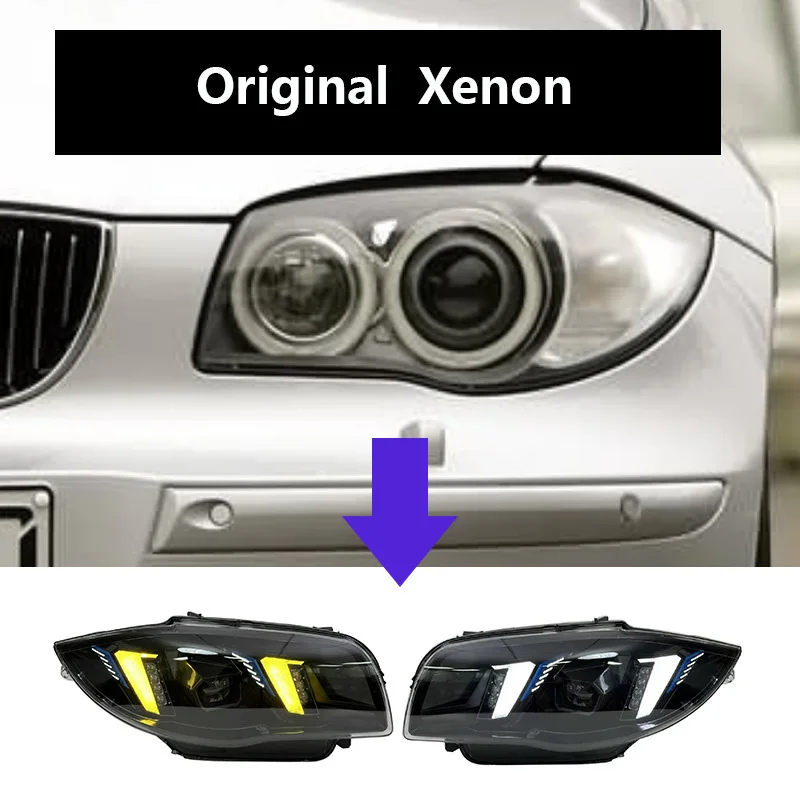 

Sewiyolin автомобильные светодиодные фары в сборе для BMW E87 2004-2011, противотуманные фары DRL, стоп-сигнал, указатель поворота, Plug and Play