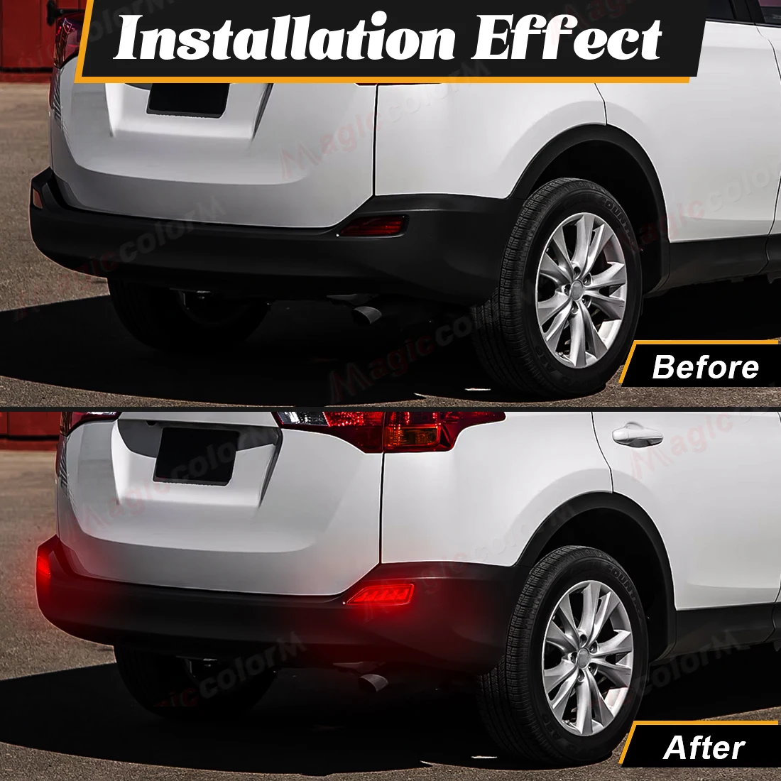 Светодиодный отражатель заднего бампера для Toyota RAV4 2013 2014 2015 предупреждение о