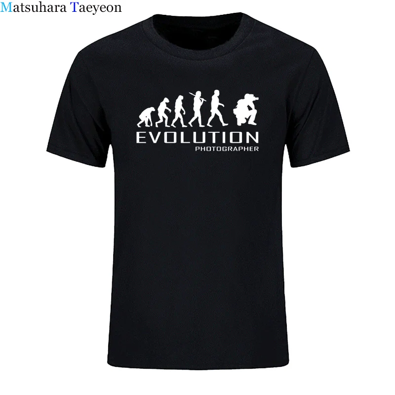 

Летняя мужская футболка для фотографий камера для фитнеса Мужская забавная футболка для эволюции фотографий