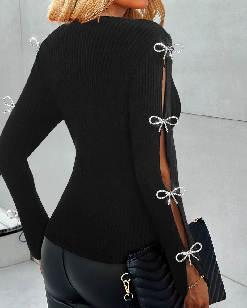 Трикотажный свитер с застежкой-молнией и вырезами